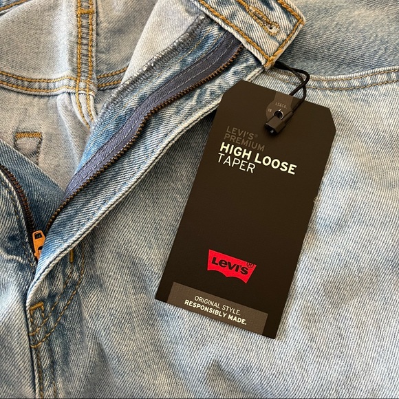 SOLD LEVIS sz 34 x 29 High Loose Taper Premium Blue Denim Jeans - Picture 5 of 7